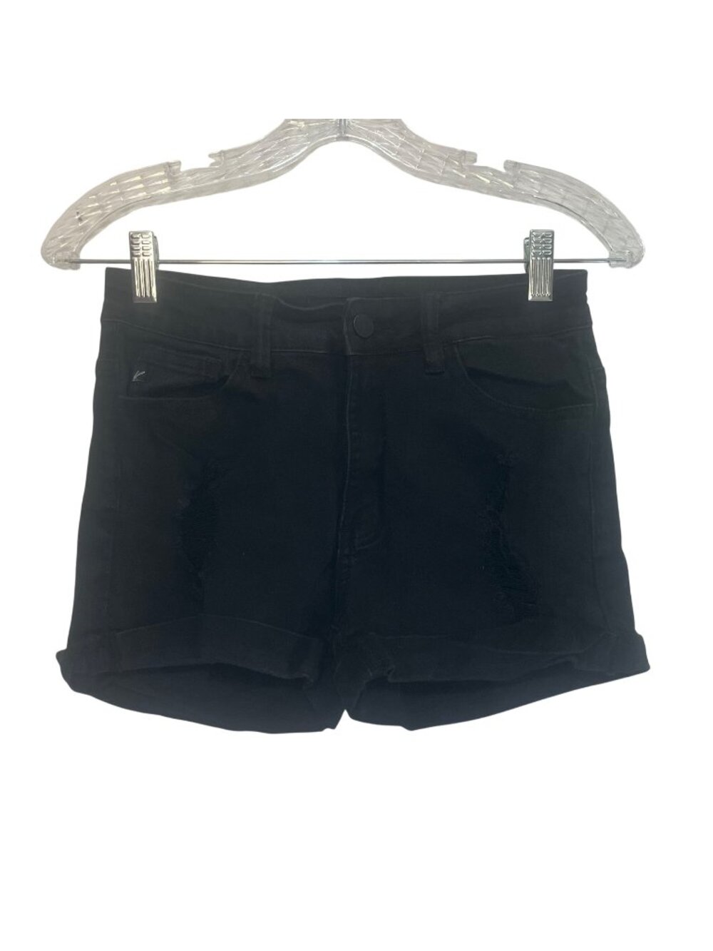 Kancan Shorts Size 5 Black Distressed Mid Rise Denim Summer Casual